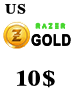 کارت اعتباری 10 دلاری ریزر گلد امریکا Razer Gold US